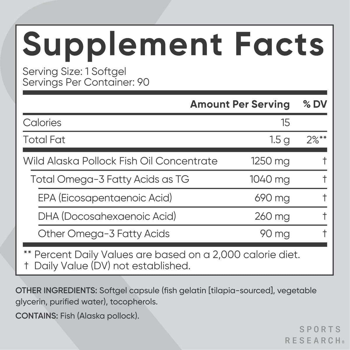 Sports Research Triple Strength Omega 3 Fish Oil